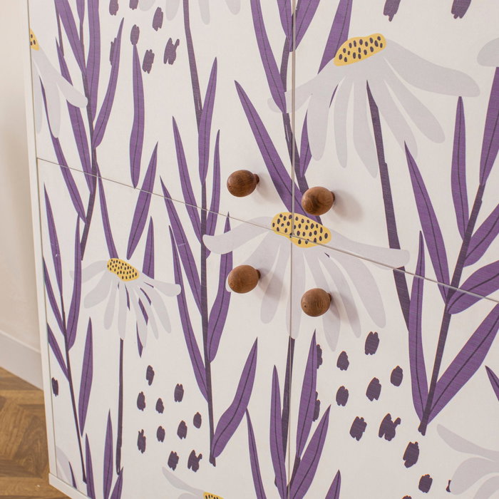 Hanah Home Multilüx Daisy Armario Multiusos Blanco y Azul Oscuro